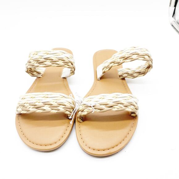 Universal Thread Women's Anita Wide Width Two-band Slide Sandals Beige Size 8.5 - Picture 3 of 7